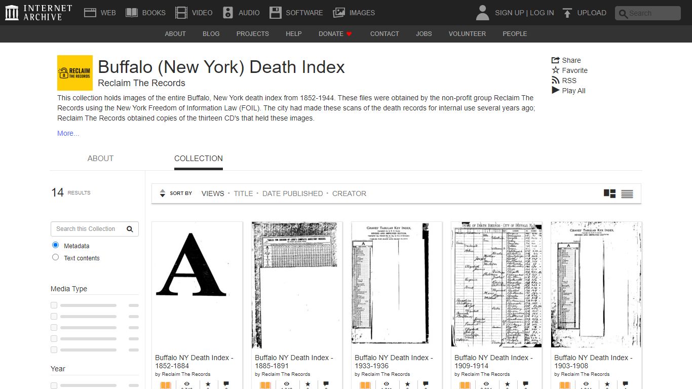 Buffalo (New York) Death Index : Free Texts - Internet Archive