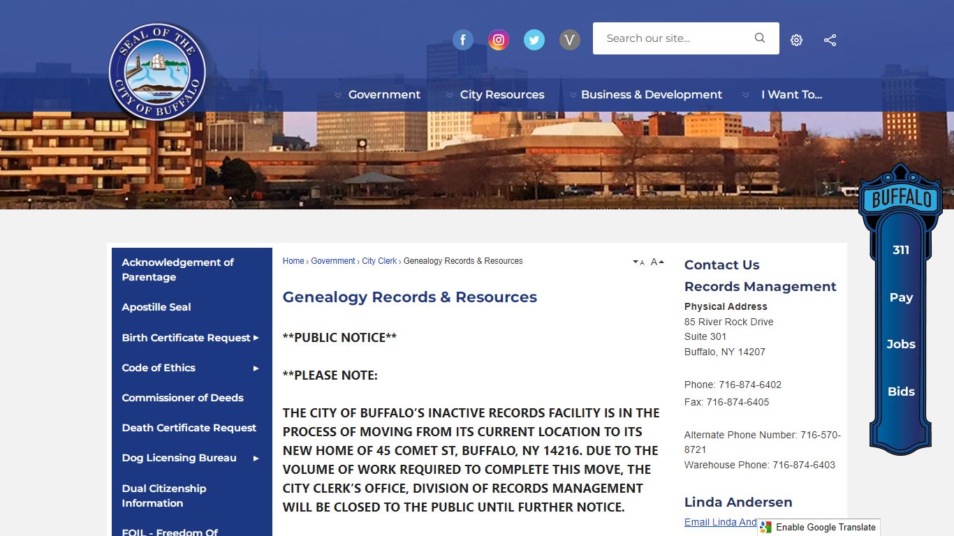 Genealogy Records & Resources | Buffalo, NY